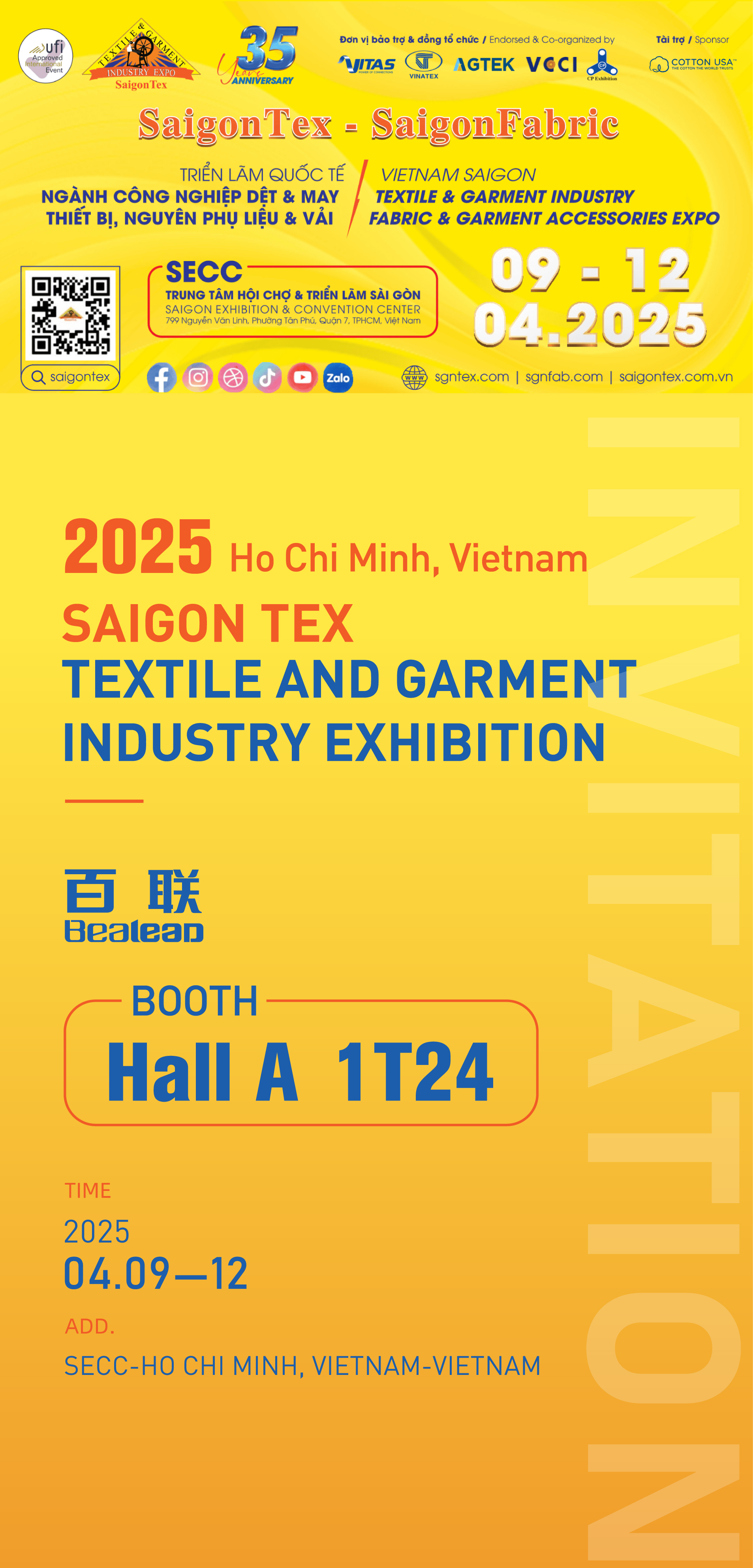 Exposición de la Industria Textil y de Confección Saigon Tex 2025, Ho Chi Minh, Vietnam